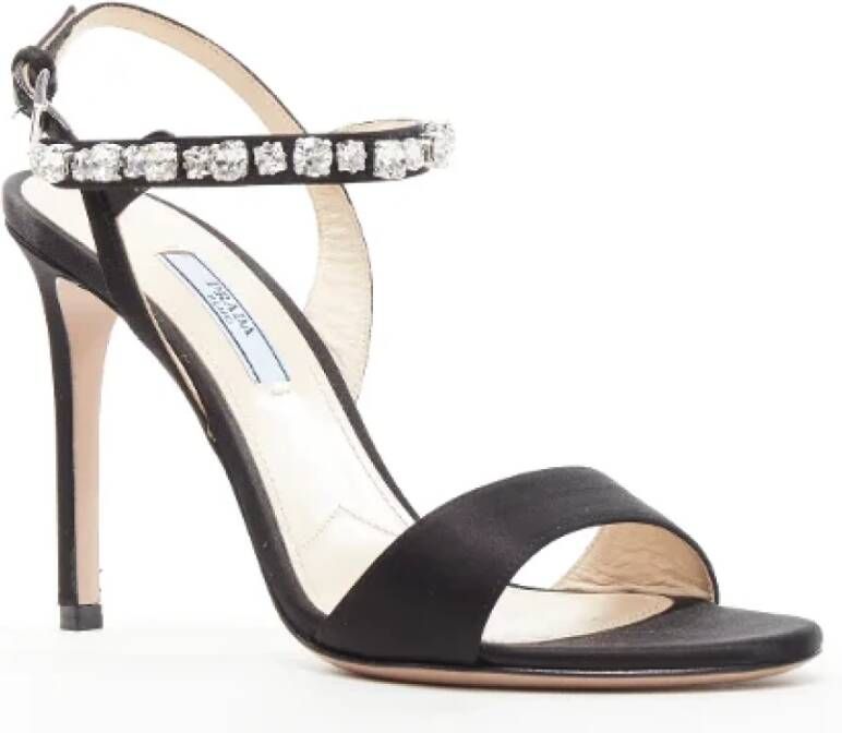 Prada Vintage Pre-owned Silk heels Black Dames