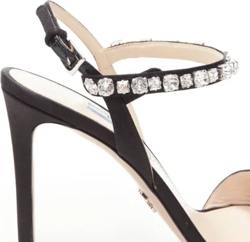 Prada Vintage Pre-owned Silk heels Black Dames
