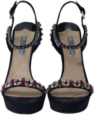 Prada Vintage Pre-owned Silk sandals Black Dames
