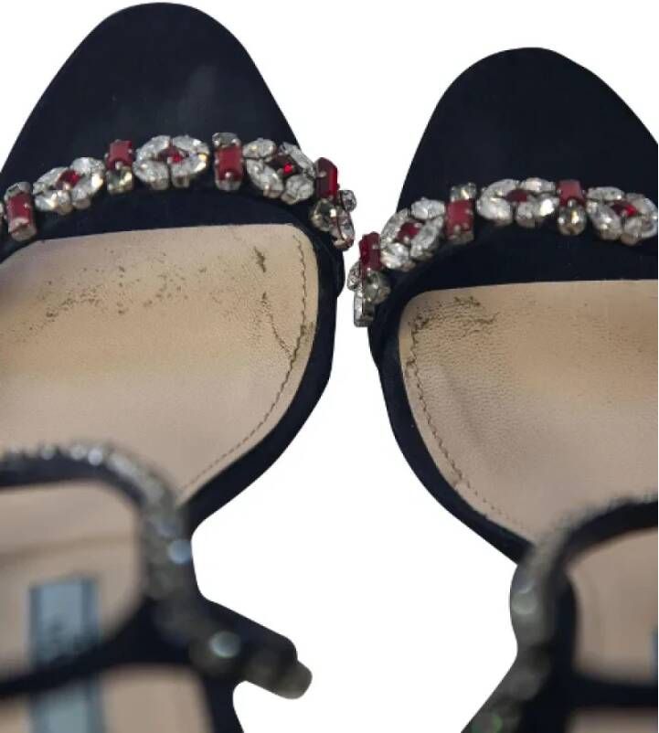 Prada Vintage Pre-owned Silk sandals Black Dames