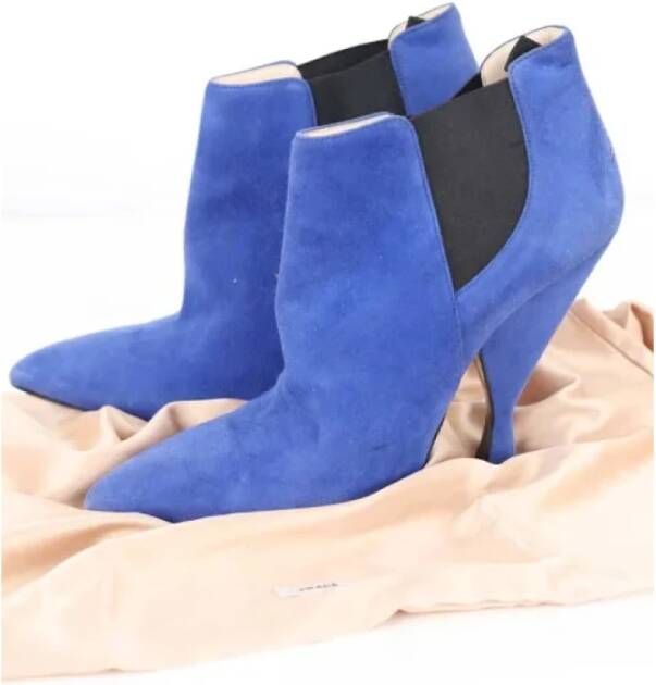 Prada Vintage Pre-owned Suede boots Blue Dames
