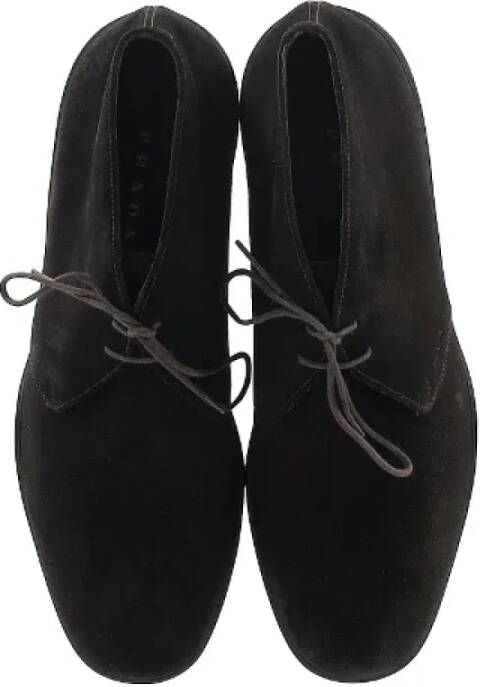 Prada Vintage Pre-owned Suede boots Brown Heren