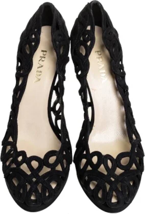 Prada Vintage Pre-owned Suede heels Black Dames