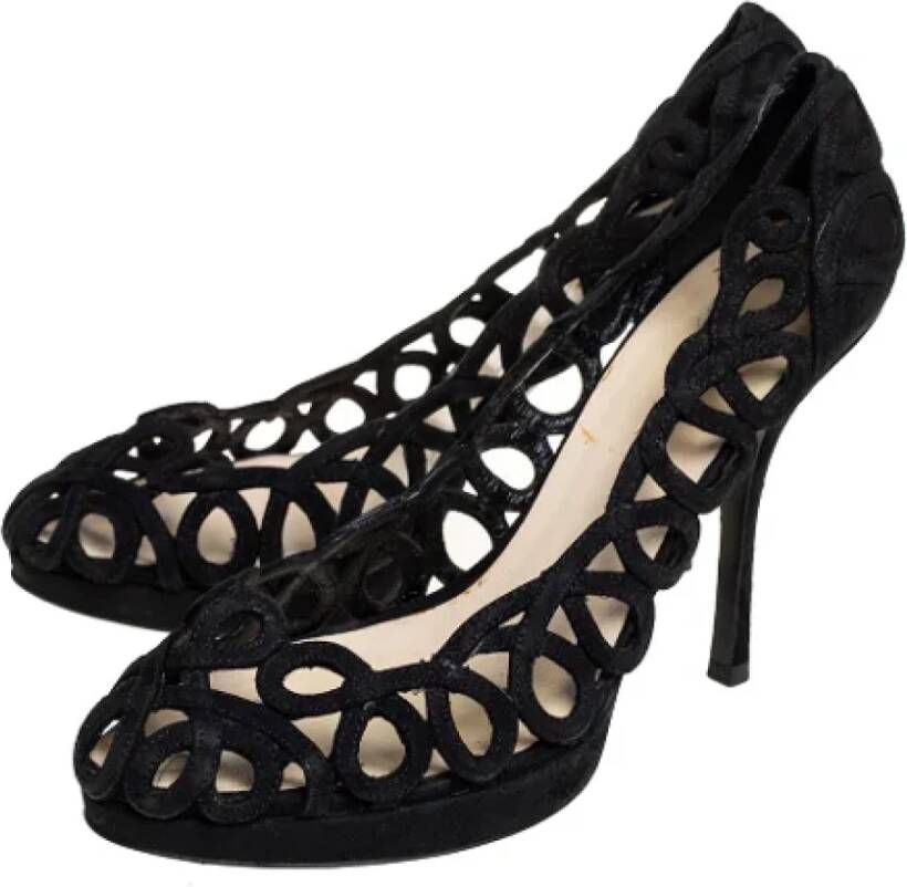 Prada Vintage Pre-owned Suede heels Black Dames