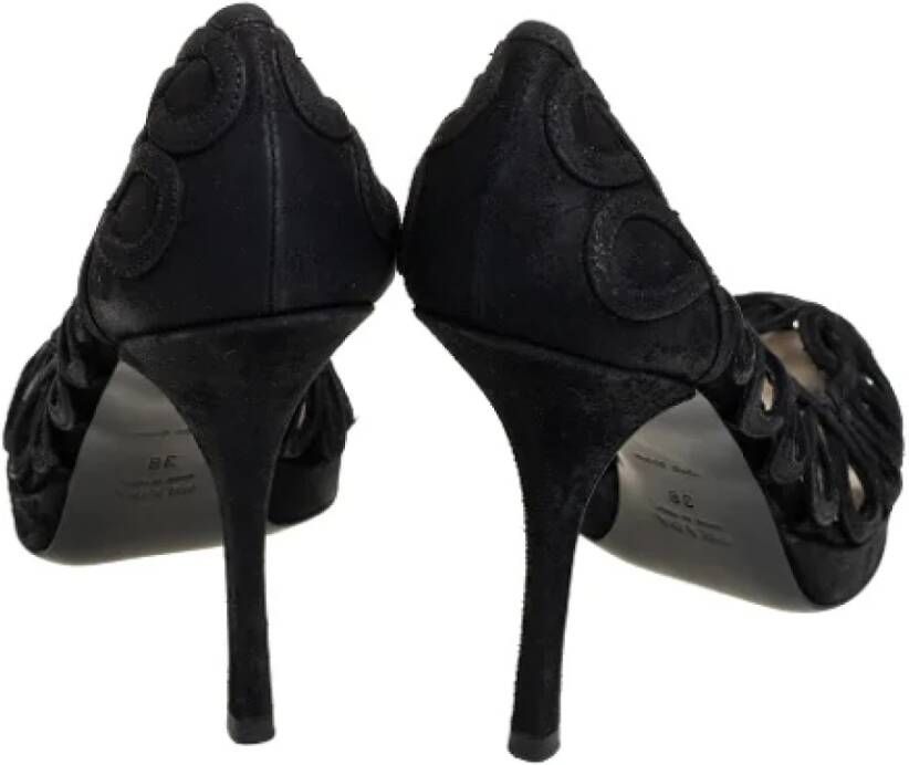 Prada Vintage Pre-owned Suede heels Black Dames