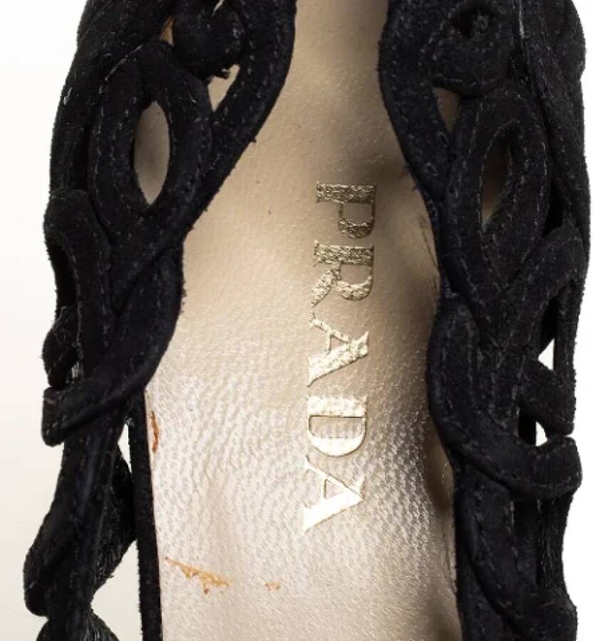Prada Vintage Pre-owned Suede heels Black Dames