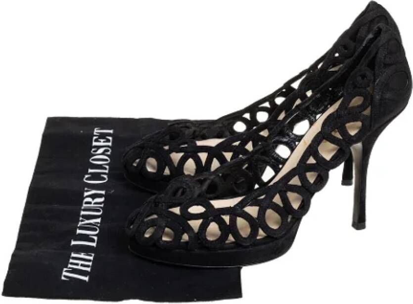 Prada Vintage Pre-owned Suede heels Black Dames