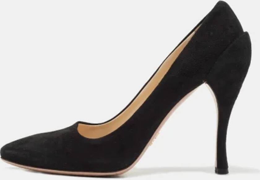 Prada Vintage Pre-owned Suede heels Black Dames