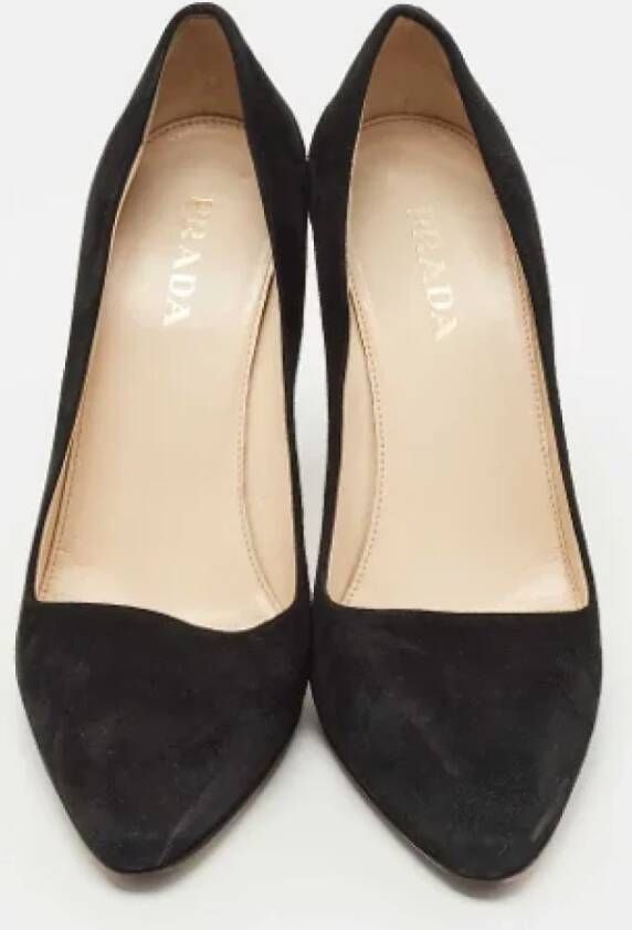 Prada Vintage Pre-owned Suede heels Black Dames