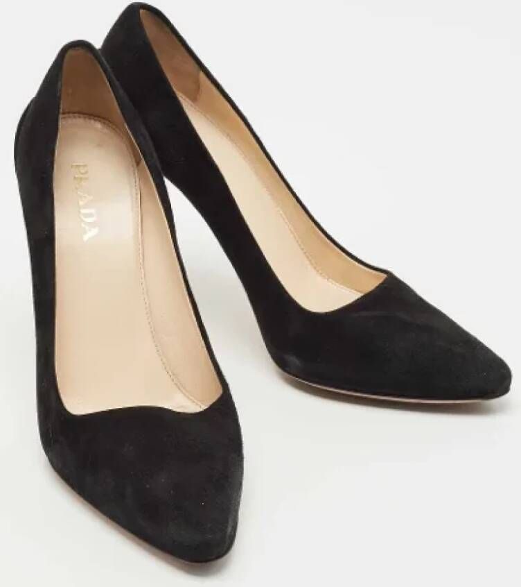 Prada Vintage Pre-owned Suede heels Black Dames