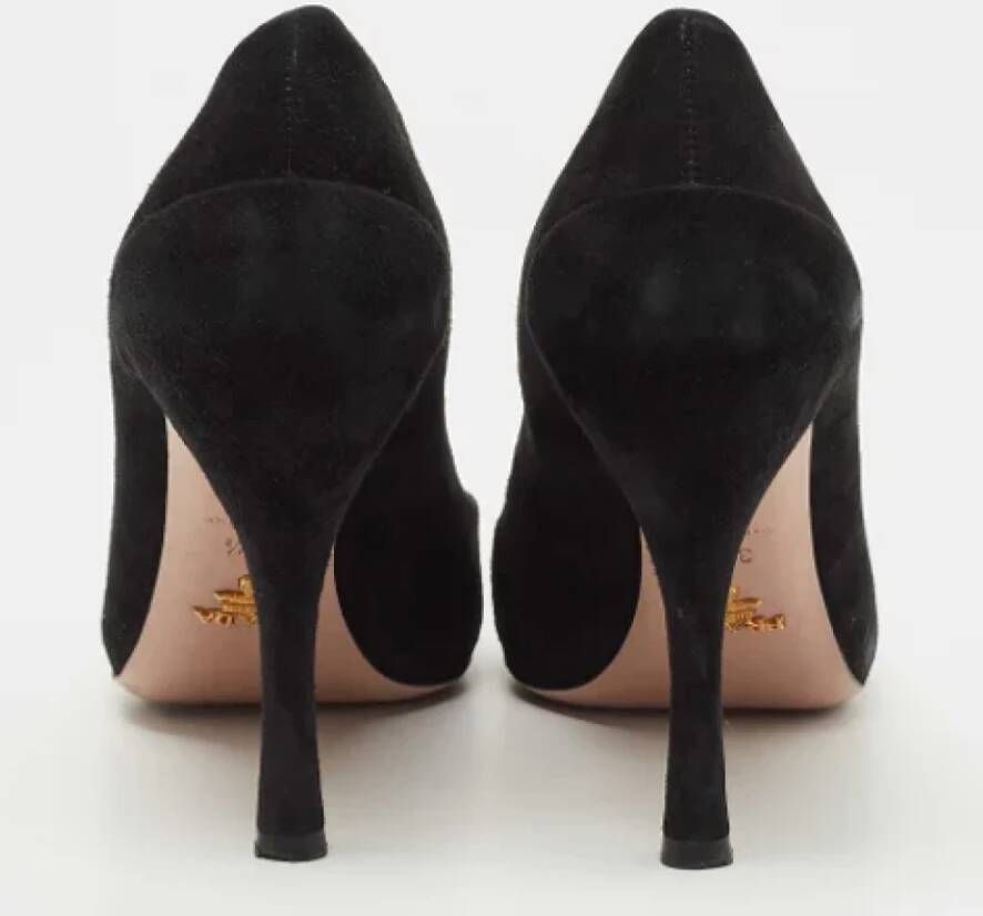 Prada Vintage Pre-owned Suede heels Black Dames