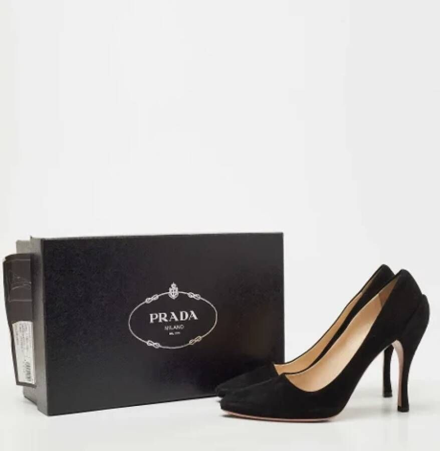 Prada Vintage Pre-owned Suede heels Black Dames