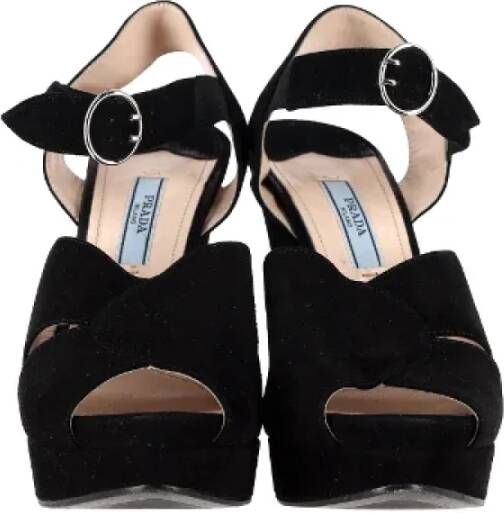 Prada Vintage Pre-owned Suede heels Black Dames