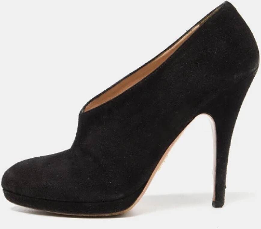 Prada Vintage Pre-owned Suede heels Black Dames