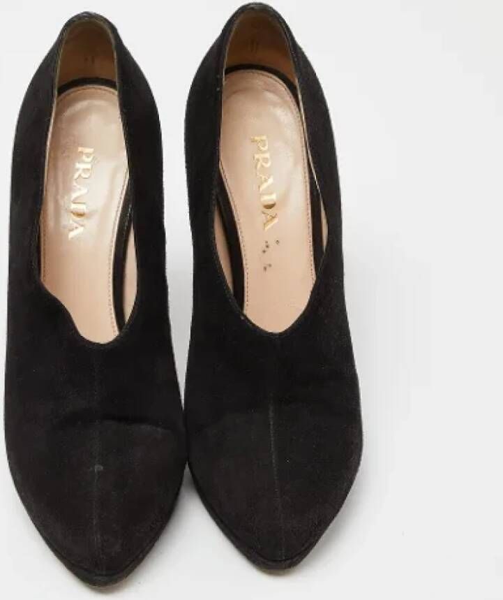 Prada Vintage Pre-owned Suede heels Black Dames