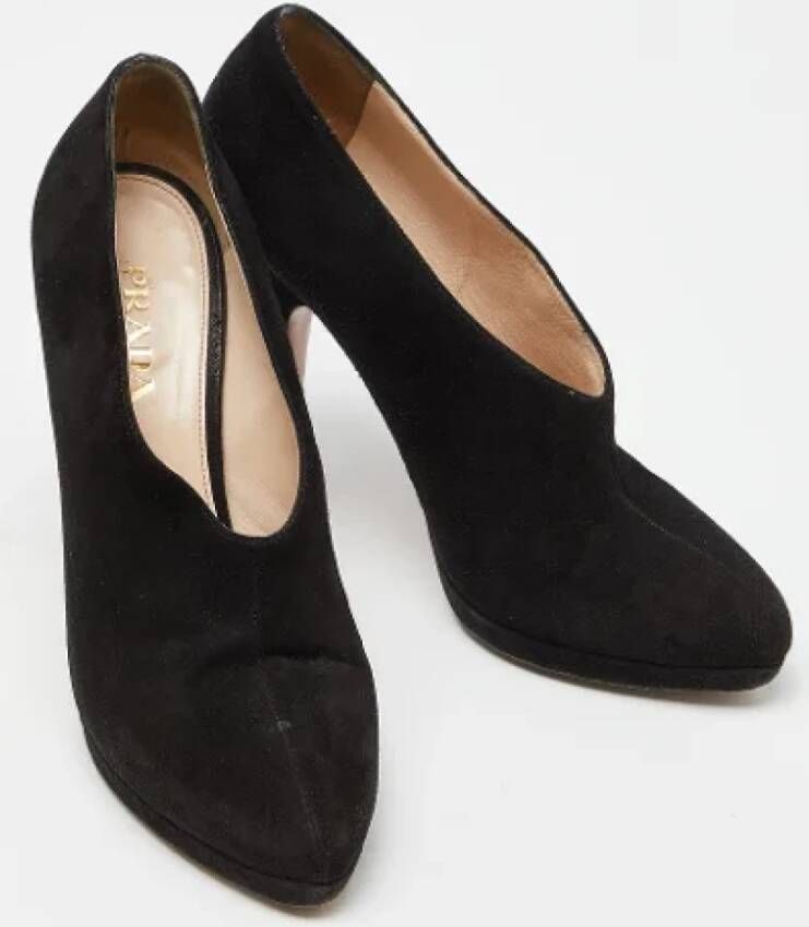 Prada Vintage Pre-owned Suede heels Black Dames