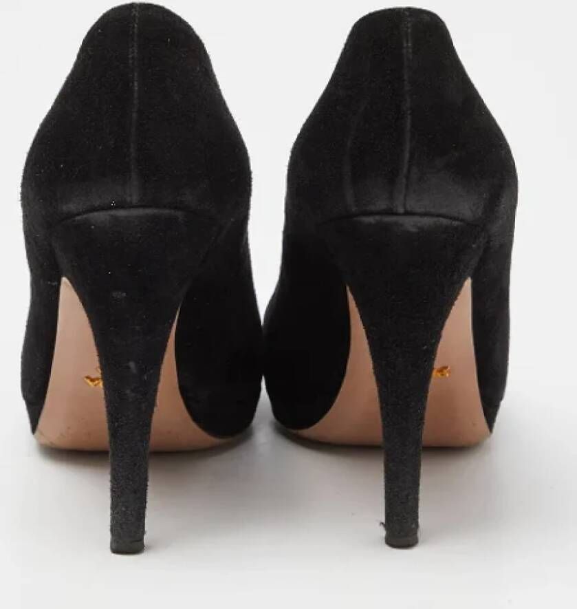 Prada Vintage Pre-owned Suede heels Black Dames