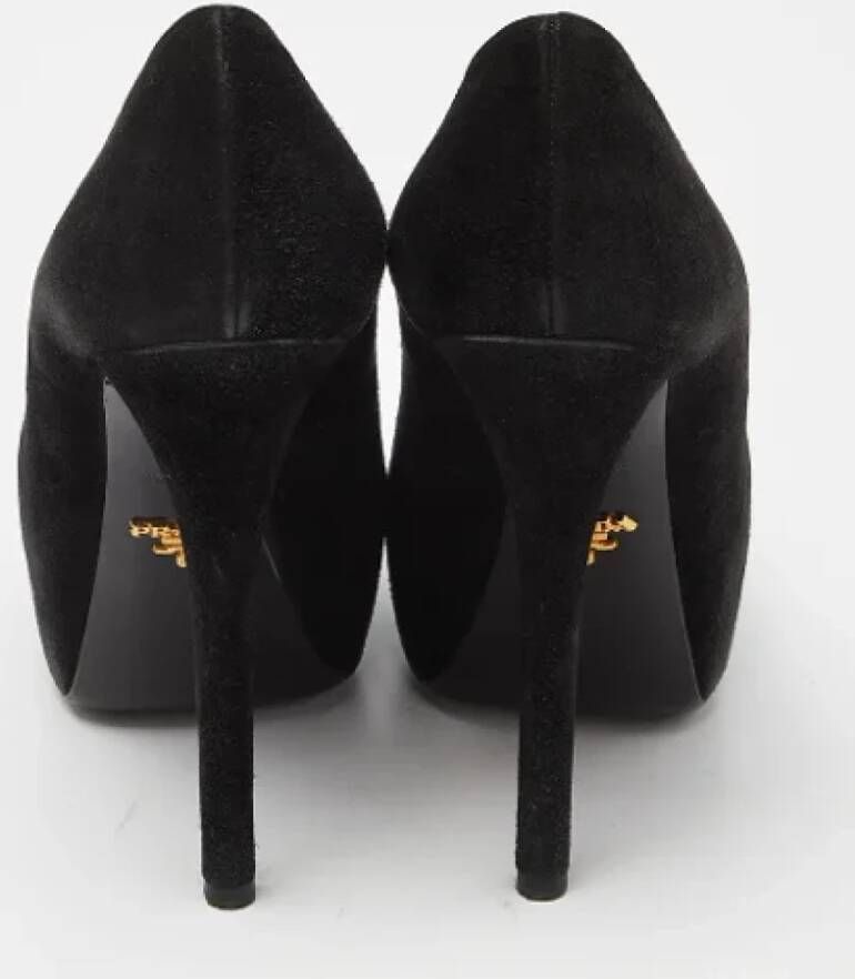 Prada Vintage Pre-owned Suede heels Black Dames