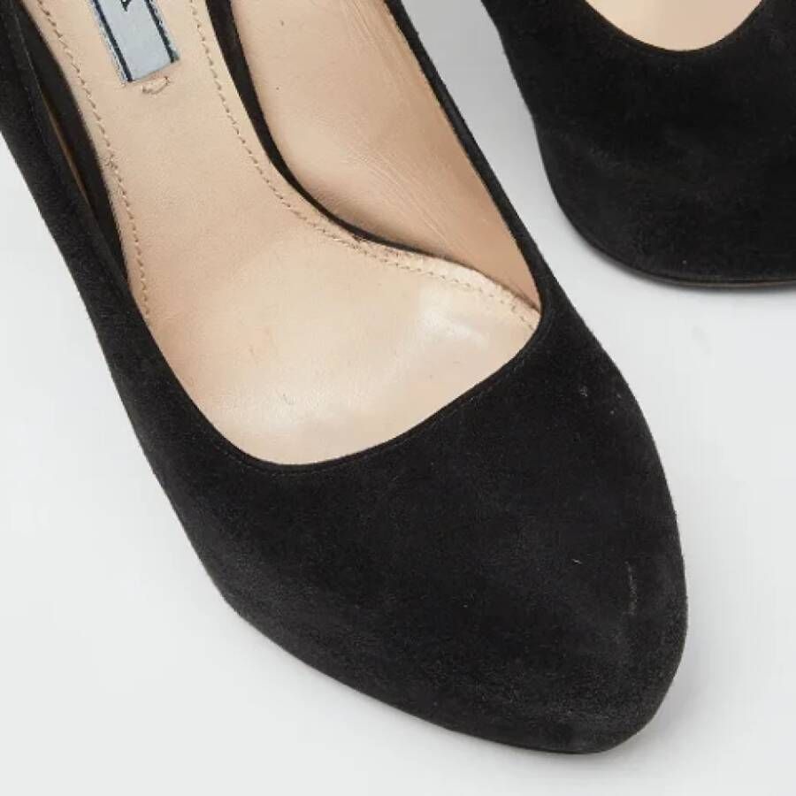 Prada Vintage Pre-owned Suede heels Black Dames