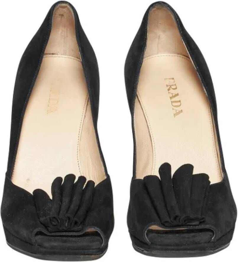 Prada Vintage Pre-owned Suede heels Black Dames