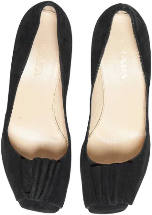 Prada Vintage Pre-owned Suede heels Black Dames