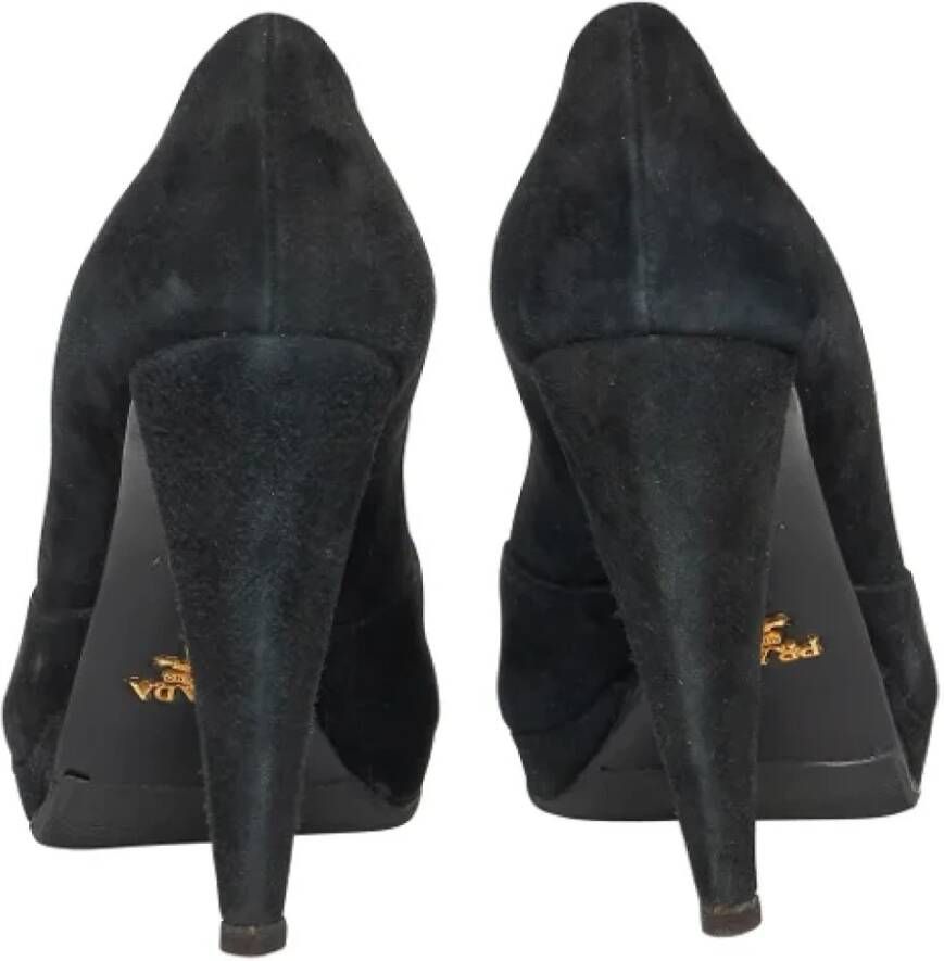 Prada Vintage Pre-owned Suede heels Black Dames
