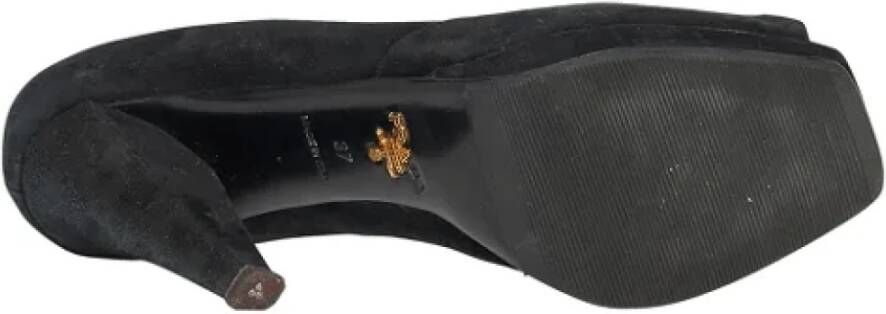 Prada Vintage Pre-owned Suede heels Black Dames