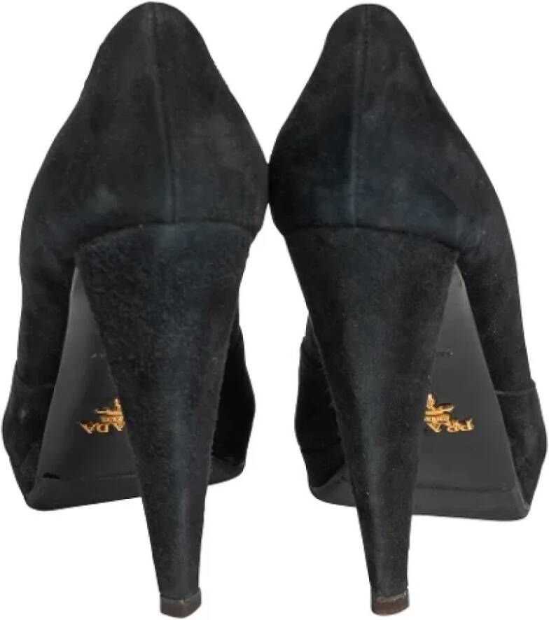 Prada Vintage Pre-owned Suede heels Black Dames