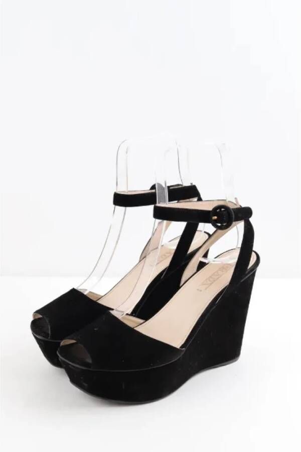 Prada Vintage Pre-owned Suede heels Black Dames