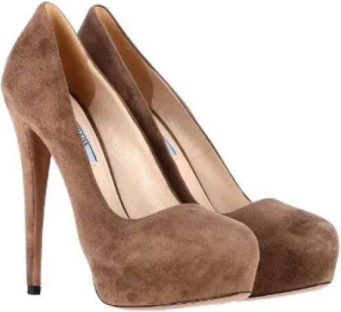 Prada Vintage Pre-owned Suede heels Brown Dames