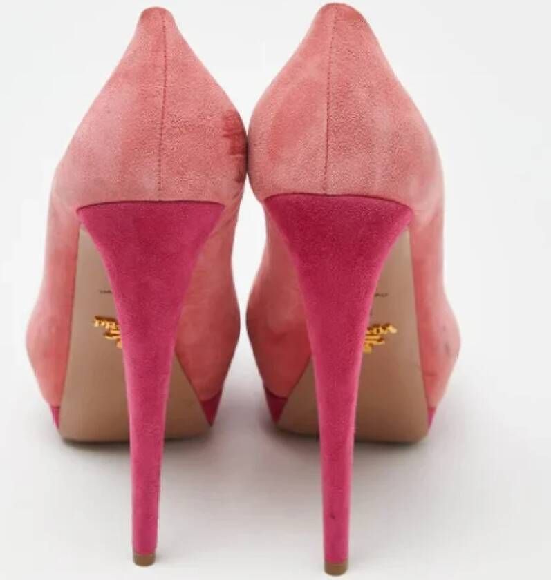 Prada Vintage Pre-owned Suede heels Pink Dames