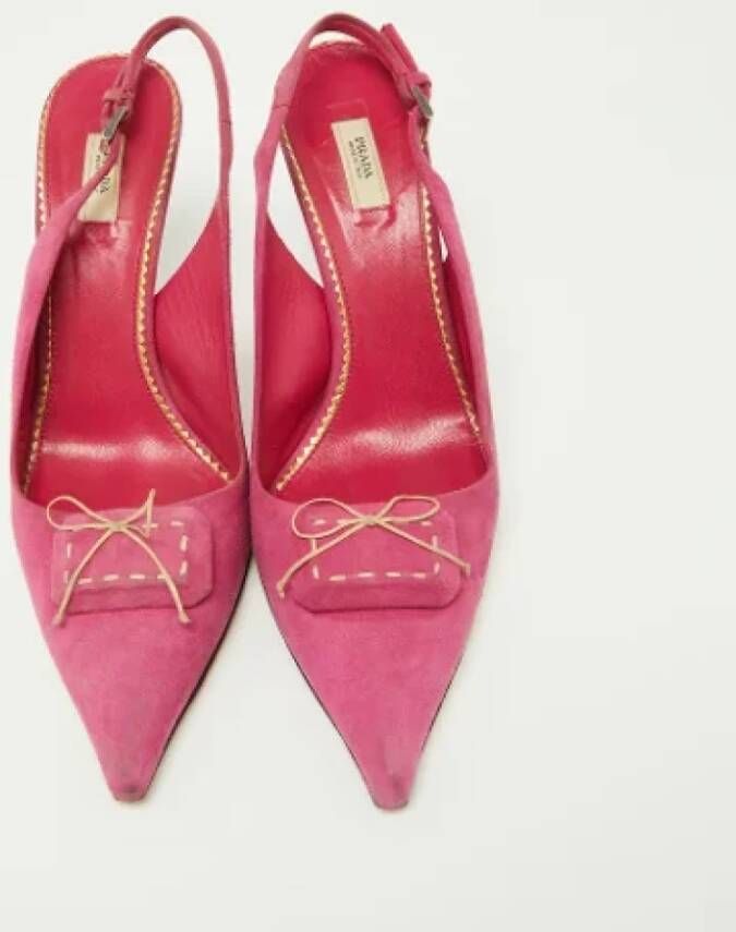 Prada Vintage Pre-owned Suede heels Pink Dames