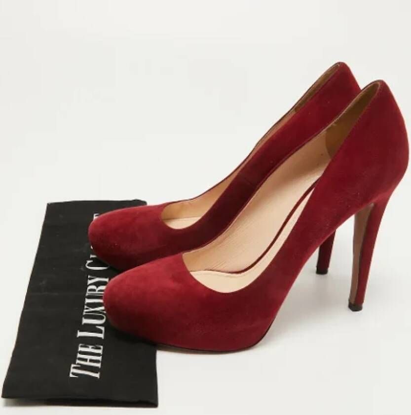 Prada Vintage Pre-owned Suede heels Red Dames