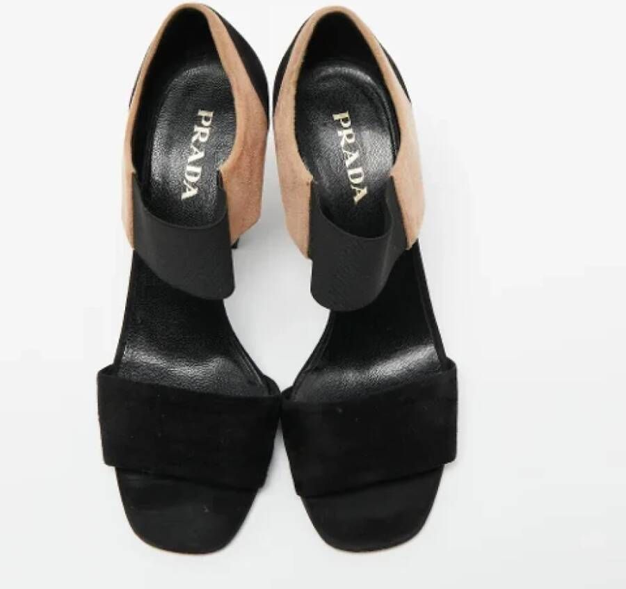 Prada Vintage Pre-owned Suede sandals Black Dames