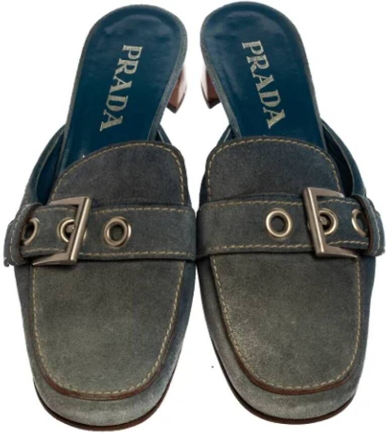 Prada Vintage Pre-owned Suede sandals Blue Dames