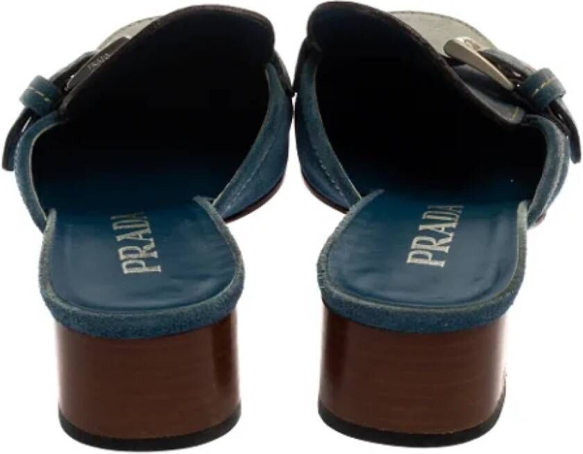 Prada Vintage Pre-owned Suede sandals Blue Dames