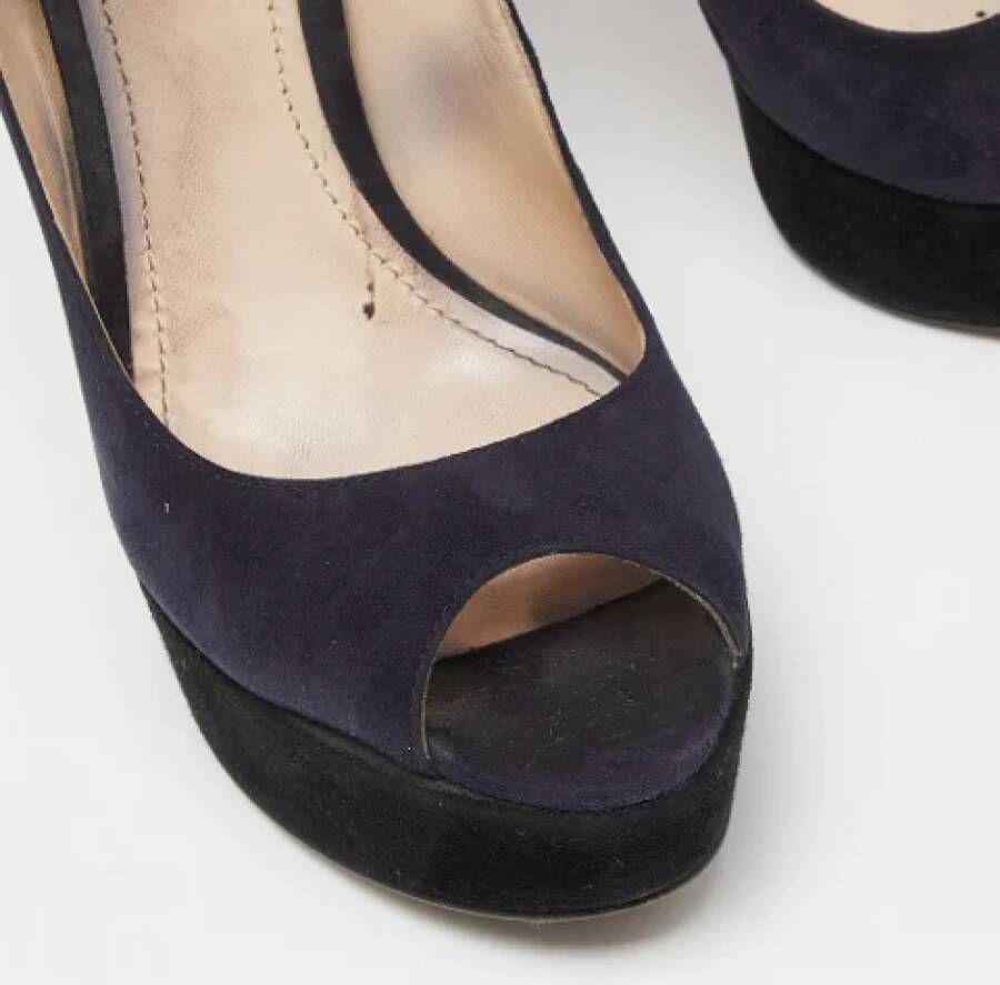 Prada Vintage Pre-owned Suede sandals Blue Dames