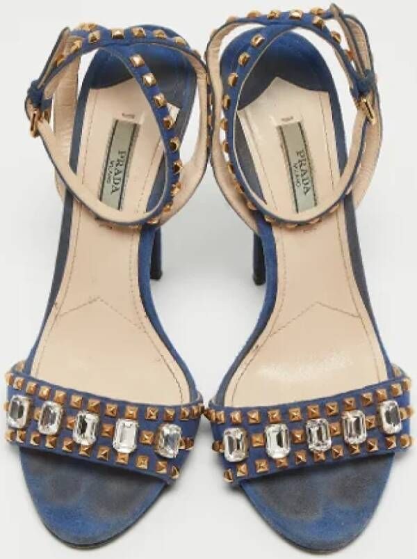Prada Vintage Pre-owned Suede sandals Blue Dames