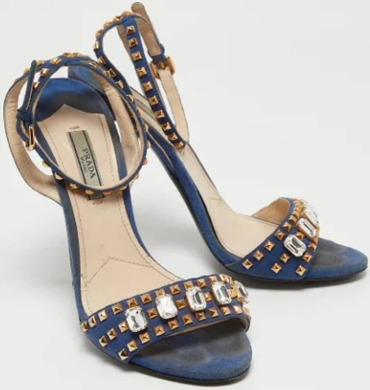 Prada Vintage Pre-owned Suede sandals Blue Dames