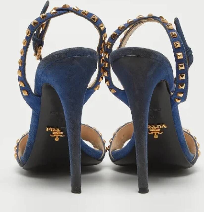 Prada Vintage Pre-owned Suede sandals Blue Dames