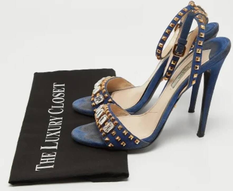 Prada Vintage Pre-owned Suede sandals Blue Dames