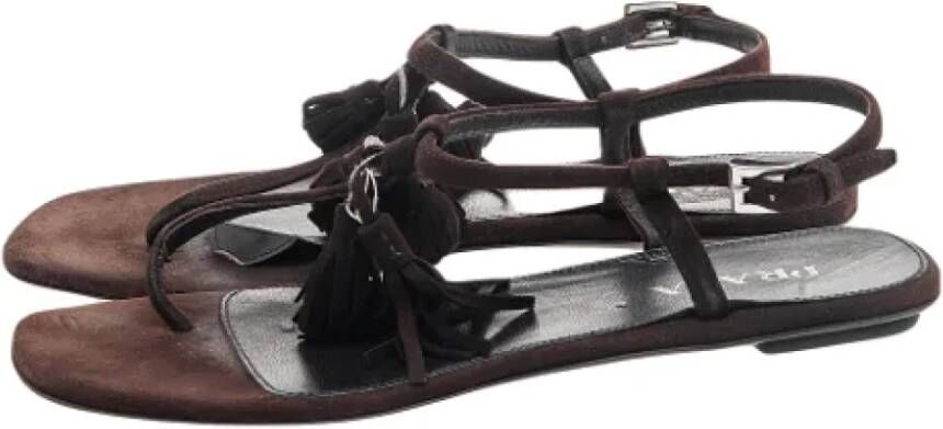 Prada Vintage Pre-owned Suede sandals Brown Dames