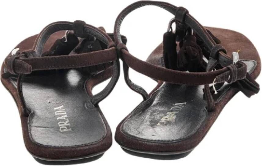 Prada Vintage Pre-owned Suede sandals Brown Dames