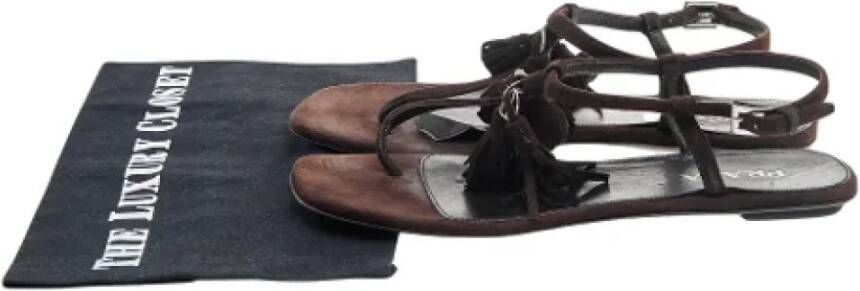 Prada Vintage Pre-owned Suede sandals Brown Dames