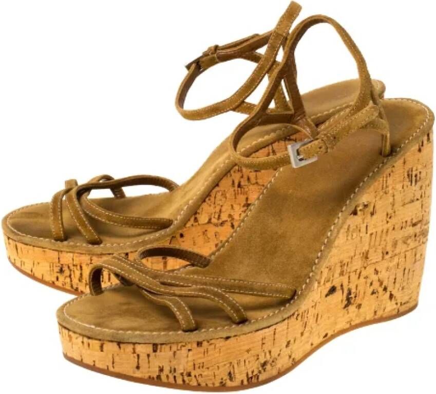 Prada Vintage Pre-owned Suede sandals Brown Dames