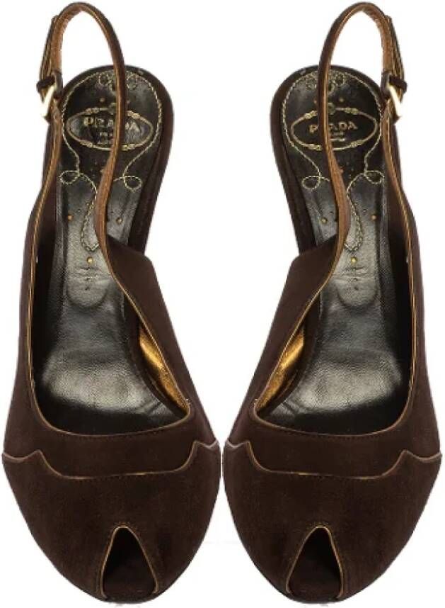 Prada Vintage Pre-owned Suede sandals Brown Dames