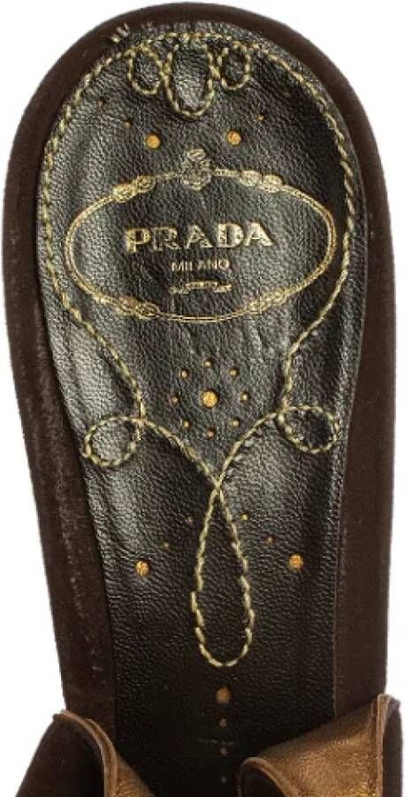 Prada Vintage Pre-owned Suede sandals Brown Dames