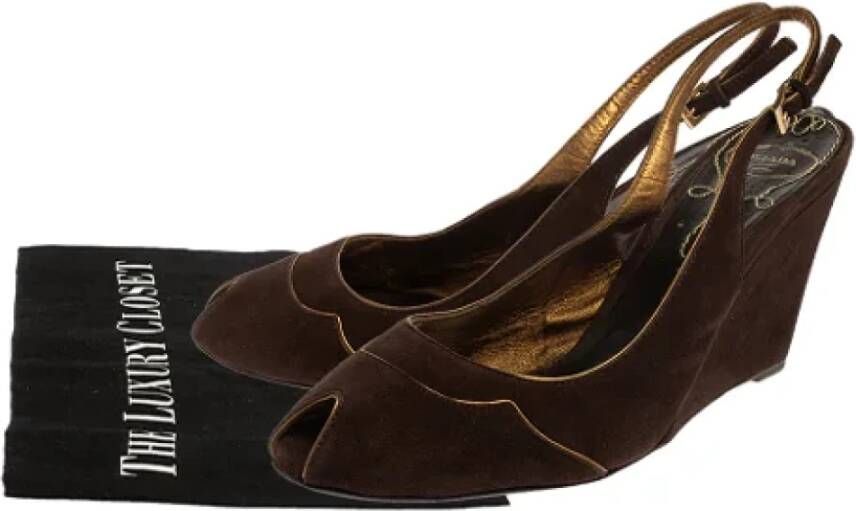 Prada Vintage Pre-owned Suede sandals Brown Dames