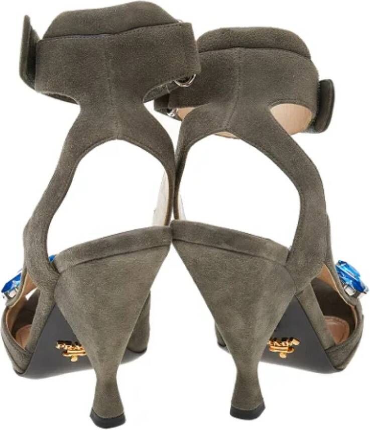 Prada Vintage Pre-owned Suede sandals Gray Dames