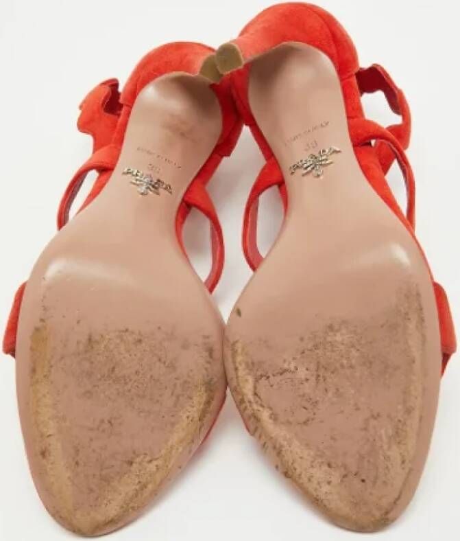 Prada Vintage Pre-owned Suede sandals Orange Dames